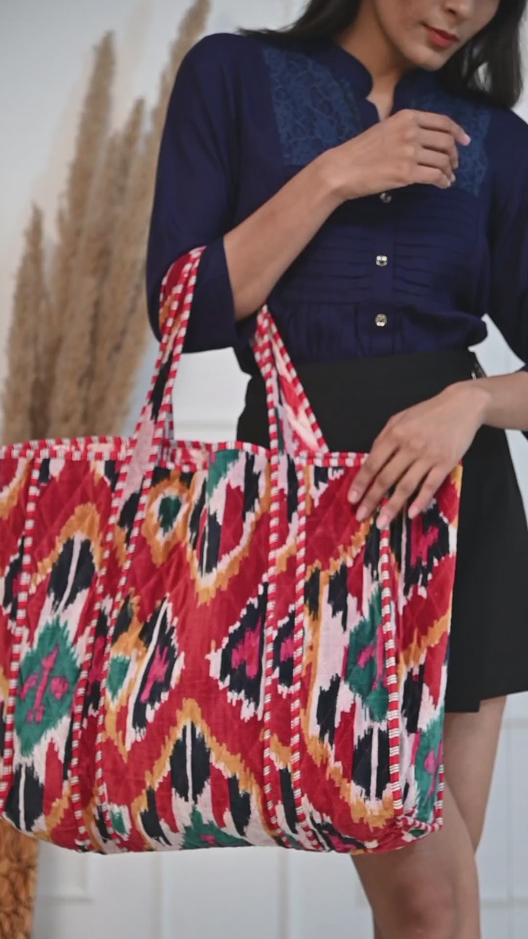 The Ikat Tote in Velvet